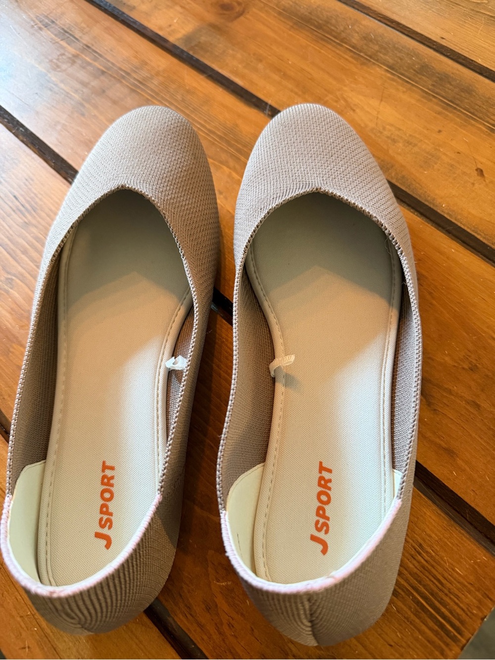Women's Neutral Beige Knit Ballet Flats